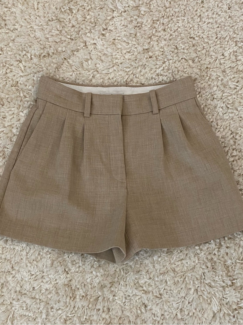 Aritzia Babaton Tan Dress Shorts